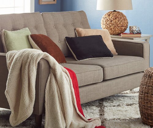 How to drape a throw on your sofa