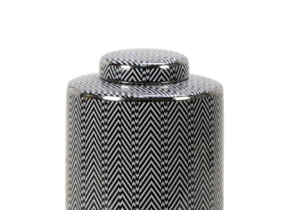 Black & White Chevron Tall Jar