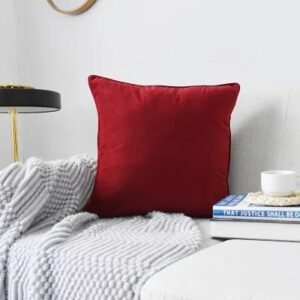 Red Plush Velvet Cushion Cover