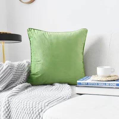 Green Plush Velvet Cushion Cover
