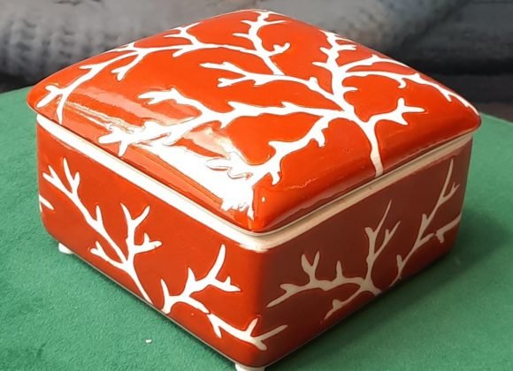 Red Coral Ceramic Box